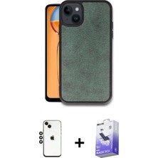 Marsilyan™- iPhone 14 Kılıf Kıvılcım Işık Serisi - Siyah Bilvis 5in1 5d Magic Hayalet Cam Ekran Koruyucu + Shine Kamera Lens - Sh