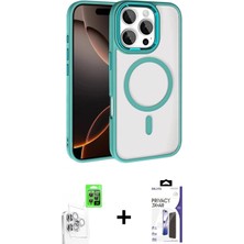 Marsilyan™- iPhone 16 Pro Max Kılıf Kıvılcım Prime - Siyah Bilvis 3x Ar Hayalet Cam Ekran Koruyucu + Raze Metal Kamera Lens - Bz