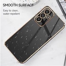 Ohbe Express - Galaxy S25 Fe ile Uyumlu Kılıf Kamera Korumalı Parlak Altın Işlemeli Kenarlı Yumuşak Silikon Kapak