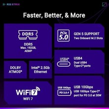 Ohbe Express Asus Rog Strıx X870-A Gamıng Wıfı Amd X870 Soket Am5 Ddr5 8000+(OC) Mhz Atx Gaming (Oyuncu) Anakart