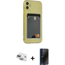 Marsilyan™- iPhone 11 Kılıf Doruk Klasik Koleksiyonu - Siyah 3D Antistatik Hayalet Cam Ekran Koruyucu + Pers Alüminyum Kamera Lens - Yl