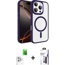 Marsilyan™- iPhone 16 Pro Max Kılıf Kıvılcım Prime - Siyah Bilvis 3x Ar Hayalet Cam Ekran Koruyucu + Raze Metal Kamera Lens - Bz