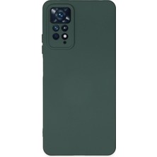 Ohbe Express 11 Pro Kapak Içi Kadife Kamera Korumalı Lansman Silikon Kılıf - Koyu Yeşil