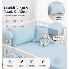 Ozz Baby Park Beşik %100 Pamuk Cotton Çocuk & Bebek Çarşafı lastikli (70X120X16CM)1 Adet Fermuarlı Yastık Kılıfı (35X45)