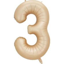 Ohbe Express - 3 Rakamı Karamel Folyo Balon 34 Inch 86 cm