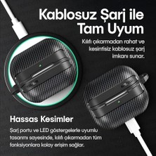 Ohbe Express Galaxy Buds 3 Pro, Buds 3 ve Buds 3 Fe ile Uyumlu Mat Karbon Fiber Dokulu Darbelere Dayanıklı Premium Silikon Kılıf (Galaxy Buds 3 Pro/3/3 Fe)