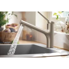 Ohbe Express Zesis Modern Mutfak Bataryası 1 Saplı 22,86 cm Uzunluğunda Çıkarılabilir Püskürtücü 1,75 Gpm Paslanmaz Çelik Görünümlü, 74800801