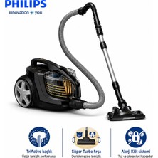 Philips Toz Torbasız Elektrikli Süpürge Alerji Filtreli Güçlü Çekiş, Geniş Hazne ve Triactive Ultra Başlıkla Günlük Ev Temizliğinde Hızlı, Hijyenik ve Pratik Kullanım Sunar, Derinlemesine Temizlik, Kontroll