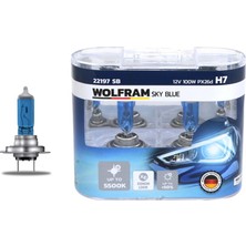 Wolfram Muratech Ampul 12V H7 100 PX26D Sky Blue Beyaz Işik