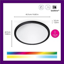 Ohbe Express Wiz Superslim 22W Siyah Sıva Üstü Rgb Akıllı LED Yuvarlak Panel Tavan Armatürü 42 cm Çapında 2600 Lumen