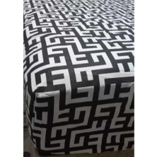 Ohbe Express Desenli Lastikli Çarşaf Seti (Siyah-Beyaz, Çift Kişilik 180 x 200)
