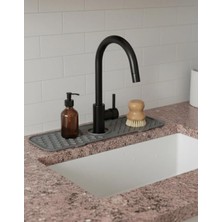 Ohbe Express Silikon Lavabo Matı, Mutfak ve Banyo Evye Çevresi Organizeri, Gri