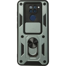 Hobibahçem Redmi Note 9 Kılıf Pars Lens Yüzüklü Silikon - Yeşil