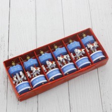 Ohbe Express 6'lı Mini Atlı Karınca Ağaç Süsü Renkli Ahşap Geleneksel Tasarım Çocuk Odası ve Yılbaşı Süslemesi Için Dekoratif Hediyelik (Mavi)