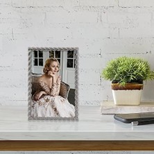 Ohbe Express Frames 4x6 Fırçalanmış Nikel Metal Resim Çerçevesi Halat Tasarımlı