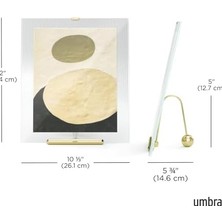 Ohbe Express Flute Resim Çerçevesi, 20X25 Cm, Pirinç Rengi, Modern Minimalist Masa Çerçevesi