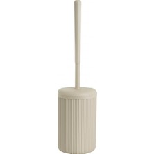 Ohbe Express Beyaz-Siyah-Bej Çizgili Lüks Tuvalet Fırçası Seti – 30 cm Uzunluk | Modern, Şık ve Dayanıklı Banyo Aksesuarı | Kaymaz, Hijyenik Tasarım (Bej)