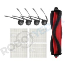 robotyedek Roborock Q8 ve Q8 Plus RRA0TCP (Max-Pro Değil!!) Uyumlu Ana Fırça  Hepa Filtre Yan Fırça-9 Adet