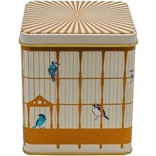 Ohbe Express EVLE-ER024-T7 Bird Cage Desenli Kare Metal Saklama Kabı 12X12 cm (Bird Cage)