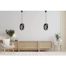 Ohbe Express Endüstriyel Siyah Metal Oval Model Tekli Sarkıt Salon Hol Mutfak Avize Modelleri