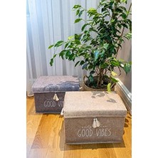 Ohbe Express Pazar Kapısı Keçe Çok Amaçlı Kapaklı Düzenleyici Kutu 35 x 24 x 24 cm (Mini, Bej)