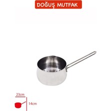 Doğuş Mutfak Paslanmaz Çelik Cezve Sütlük Küre Metal Kulp 500 ml