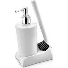 Ohbe Express Silikon Fırçalı Mutfak Banyo Sıvı Sabunluk Süngerlik Seti