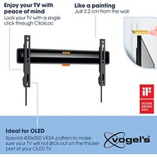 Ohbe Express Tvm 3405SP Düz OLED Tv Duvar Askısı, 32-77 Inç Televizyonlar Için, Maks. 50 Kg, Lg OLED B ve C Serisi Gibi Maks. Vesa 400X200 ile Uyumlu, Duvara Olan Mesafe Sadece 2,2 cm
