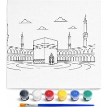 Ohbe Express Ramazan Desenli Tuval Etkinlik Boyama Ramazan Süsleri, Ramazan Süsü, Ramazan Süslemeleri 20-20 cm Ramazan Dekorasyon