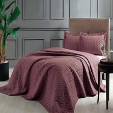 Ohbe Express Taç Kendinden DESENLI%100 Polyester Yatak Örtüsü Seti, Bordo, Tek Kişilik