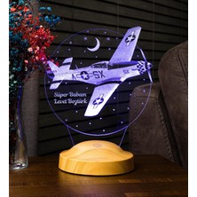 Ohbe Express Babaya Hediye Babalar Günü Hediyesi Uçak Gecelambası Kişiye Özel 3D LED Lamba