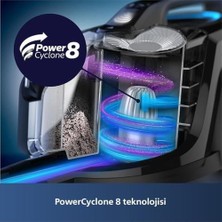 Ohbe Express Daily Torbasiz Elektrikli Süpürge, 750W, Powercyclone 8, Alerji Kilit Sistemi, Allergy H13 Filtre, Carpetclean Başlık, XB7150/07