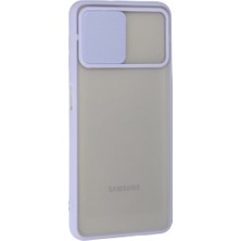 Hobibahçem Galaxy A22 Kılıf Palm Buzlu Kamera Sürgülü Silikon - Lila