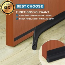 Ohbe Express Kapı Contası, Ayarlanabilir, Soğuk Hava, Rüzgar, Toz ve Gürültü Engeller, Siyah Kumaş, 91CM'YE Kadar Uzunluk, 3.8cm Boşluk Için