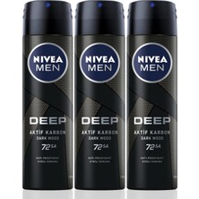 Ohbe Express Men Erkek Sprey Deodorant Deep Dimension, Ter ve Ter Kokusuna Karşı 48 Saat Anti-Perspirant Koruma 150ML X3 Adet,erkeksi Koku