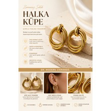 Kase Jewelry , Altın Renkli, Paslanmaz Çelik, Çoklu Halka Formlu Küpe