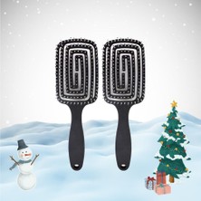 Ohbe Express Professional Yılbaşı Paketi Üç Boyutlu Saç Fırçası Siyah x 2