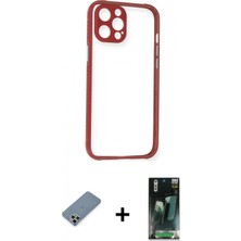 Marsilyan™- iPhone 12 Pro Kılıf Nova Asil Özel Seri - Şeffaf 360 Full Body Arka Koruyucu + Metal Kamera Lens Koruma Cam - Gs