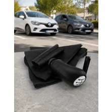 Kavrazy Renault Clio 3 / Clio 4 Vites Topuzu / El Freni / Vites Körüğü / El Freni Kolu Derisi (Siyah Deri - Siyah Dikiş - 5 Ileri)