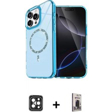 Marsilyan™- iPhone 16 Pro Max Kılıf Kıvılcım Form Prime - Siyah Bilvis Hayalet Cam Ekran Koruyucu + Pvd Metal Kamera Lens - Sh