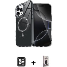 Marsilyan™- iPhone 16 Pro Max Kılıf Kıvılcım Form Prime - Siyah Bilvis Hayalet Cam Ekran Koruyucu + Pvd Metal Kamera Lens - Sh