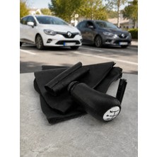 Kavrazy Renault Megane 3 Vites Topuzu / El Freni / Vites Körüğü / El Freni Kolu Derisi (Siyah Deri - Siyah Dikiş - 5 Ileri)