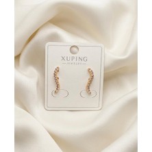 Happy Aksesuar Xuping Rose Gold Zirkon Taşlı Çelik Kadın Küpe