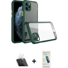Marsilyan™- iPhone 11 Pro Kılıf Nova Asil Özel Seri - Şeffaf Pasifik Cam Ekran Koruyucu + Kamera Lens Koruma Cam - Sf