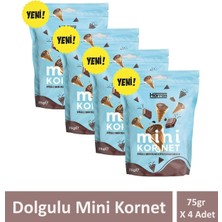 Harras Kakaolu Fındık Kreması ve Sütlü Çikolata Dolgulu Mini Kornet 75 gr x 4 Adet
