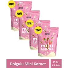 Harras Çilekli Çikolata Dolgulu Mini Kornet 75GR x 4 Adet