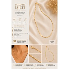 Kase Jewelry , 14K Altın Kaplama, Paslanmaz Çelik, Desenli Zincir Kolye