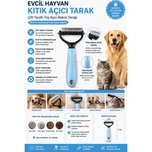 Mersi Shop Evcil Hayvan Kıtık Açıcı Tarak – Çift Taraflı Tüy Açıcı Bakım Tarağı