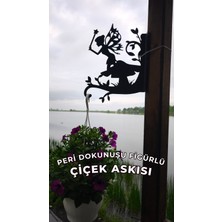 Metal Saksı Askılığı - Dokunan Peri Figürlü Duvar Tipi Dekoratif Çiçek Askısı