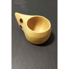 Depo Trend Depotrend Geleneksel Iskandinav Ahşap Kuksa Bardak: Iki Delikli Kamp ve Doğa Kahve Kupası (8x6 Cm)